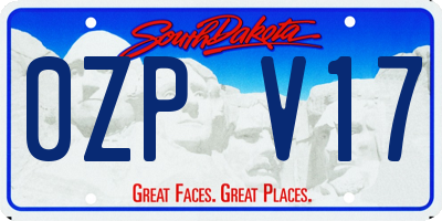 SD license plate 0ZPV17