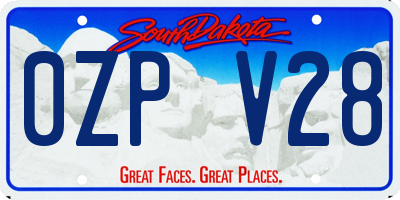 SD license plate 0ZPV28