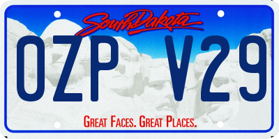 SD license plate 0ZPV29