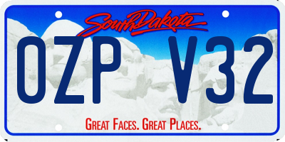 SD license plate 0ZPV32