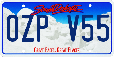SD license plate 0ZPV55