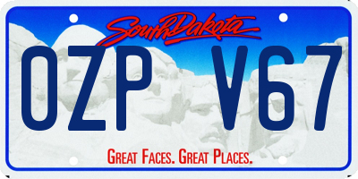 SD license plate 0ZPV67