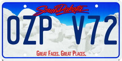 SD license plate 0ZPV72
