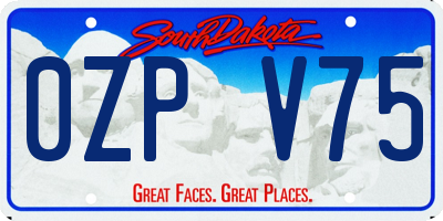 SD license plate 0ZPV75