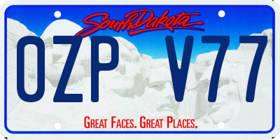 SD license plate 0ZPV77