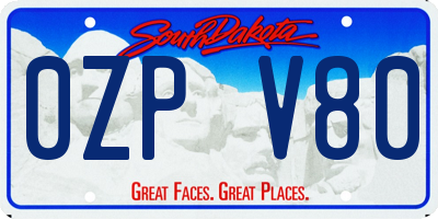 SD license plate 0ZPV80