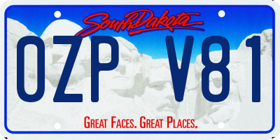 SD license plate 0ZPV81