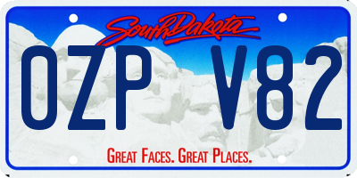 SD license plate 0ZPV82