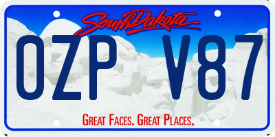 SD license plate 0ZPV87