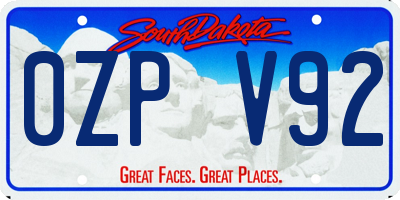 SD license plate 0ZPV92