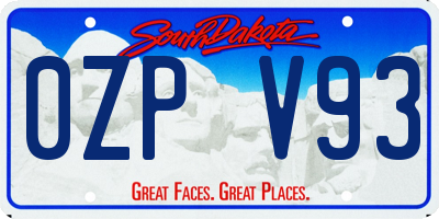 SD license plate 0ZPV93