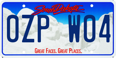 SD license plate 0ZPW04