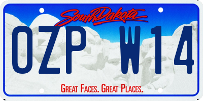 SD license plate 0ZPW14
