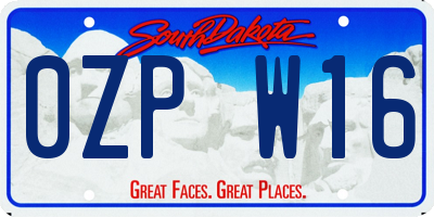 SD license plate 0ZPW16