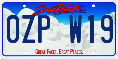 SD license plate 0ZPW19
