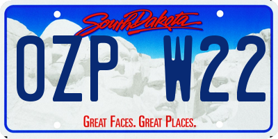 SD license plate 0ZPW22