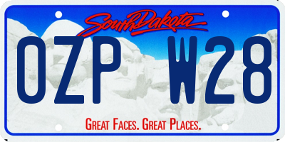 SD license plate 0ZPW28