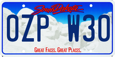 SD license plate 0ZPW30