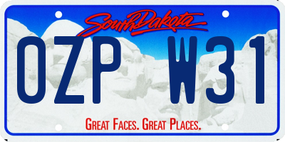 SD license plate 0ZPW31