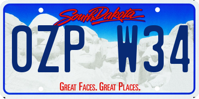 SD license plate 0ZPW34