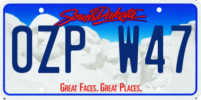 SD license plate 0ZPW47