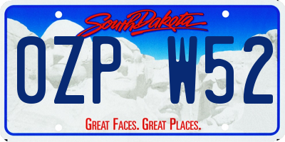 SD license plate 0ZPW52