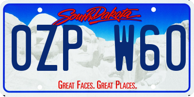 SD license plate 0ZPW60