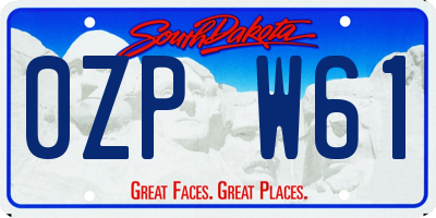SD license plate 0ZPW61