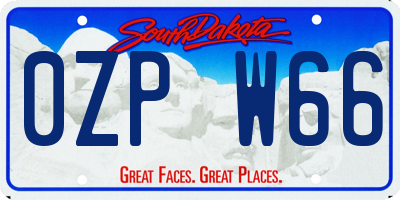 SD license plate 0ZPW66