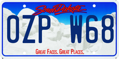 SD license plate 0ZPW68