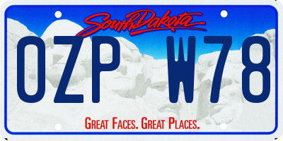 SD license plate 0ZPW78