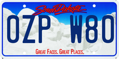 SD license plate 0ZPW80