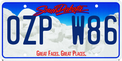 SD license plate 0ZPW86