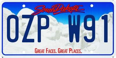 SD license plate 0ZPW91