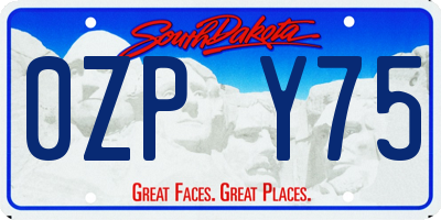 SD license plate 0ZPY75
