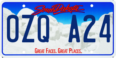 SD license plate 0ZQA24