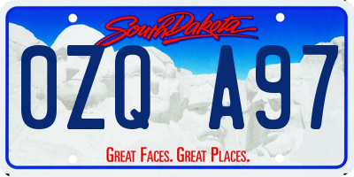 SD license plate 0ZQA97