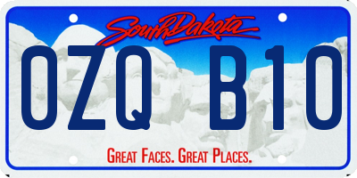 SD license plate 0ZQB10