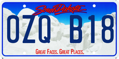SD license plate 0ZQB18