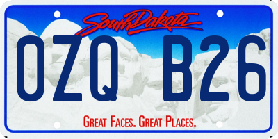 SD license plate 0ZQB26