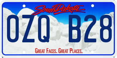 SD license plate 0ZQB28