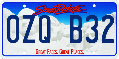 SD license plate 0ZQB32