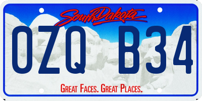 SD license plate 0ZQB34