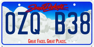 SD license plate 0ZQB38