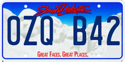 SD license plate 0ZQB42
