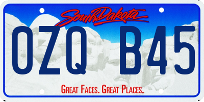 SD license plate 0ZQB45