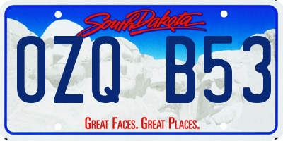 SD license plate 0ZQB53