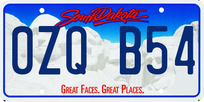 SD license plate 0ZQB54