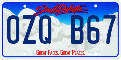 SD license plate 0ZQB67