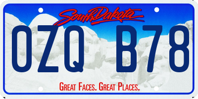 SD license plate 0ZQB78